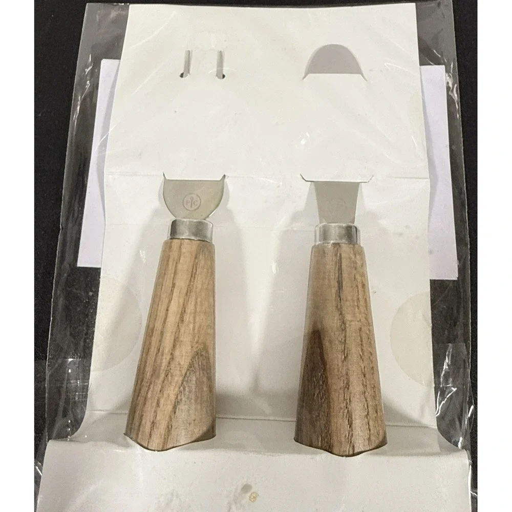 Pampered Chef Ash Wood Serving Board Set Brown Etched Charcuterie 1481 1483